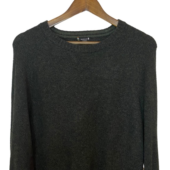 Smartwool Mens Large Merino wool blend green crew neck layering sweater size - Picture 3 of 16